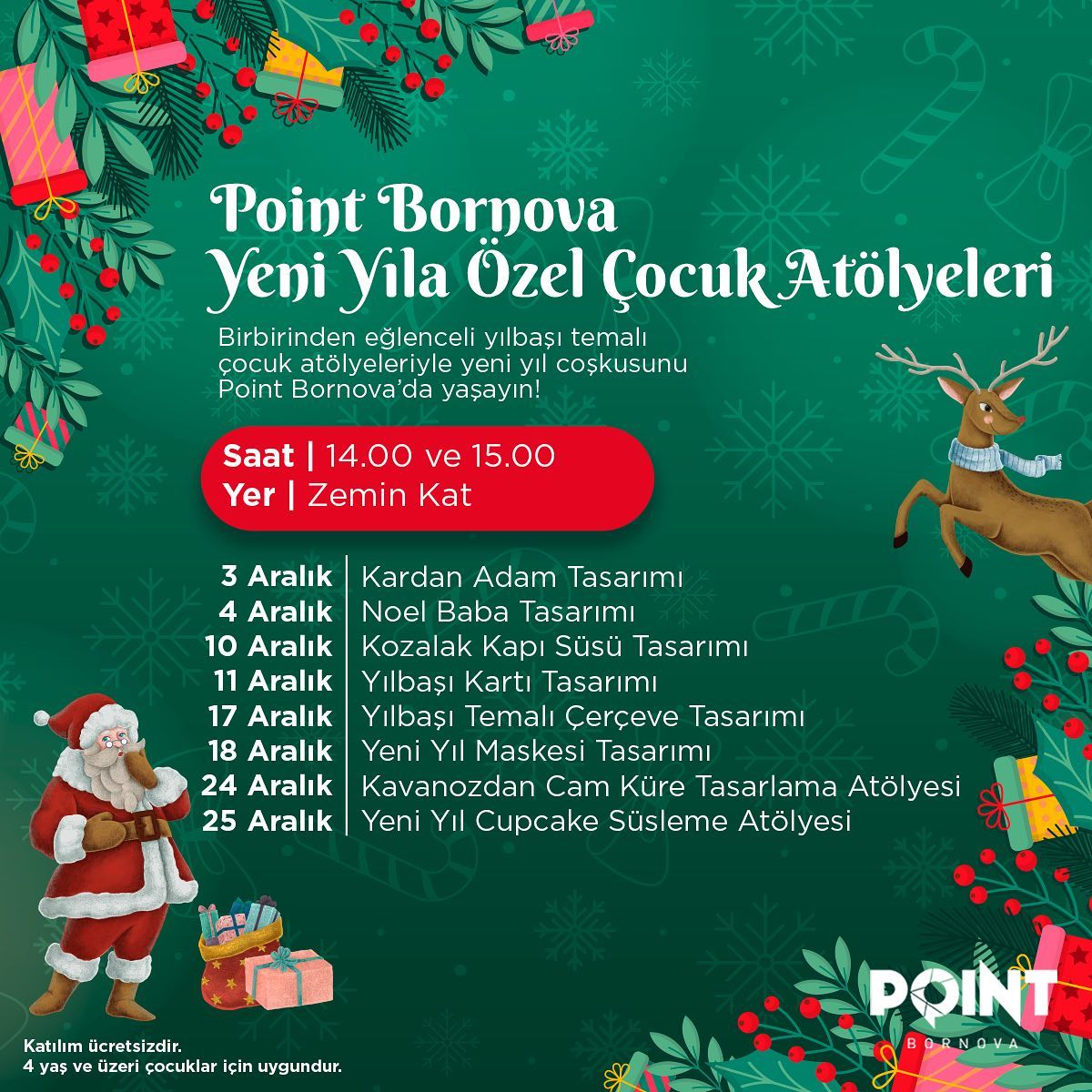 Point Bornova Yeni Yıla Özel Çocuk Atölyeleri