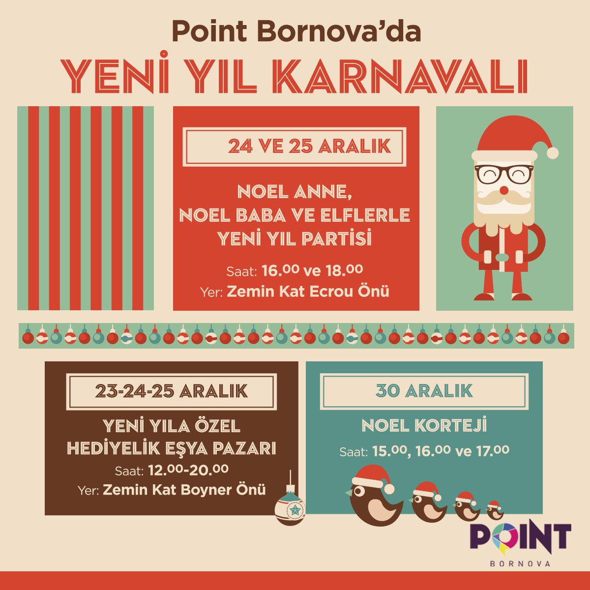 Point Bornova’da Yeni Yıl Karnavalı